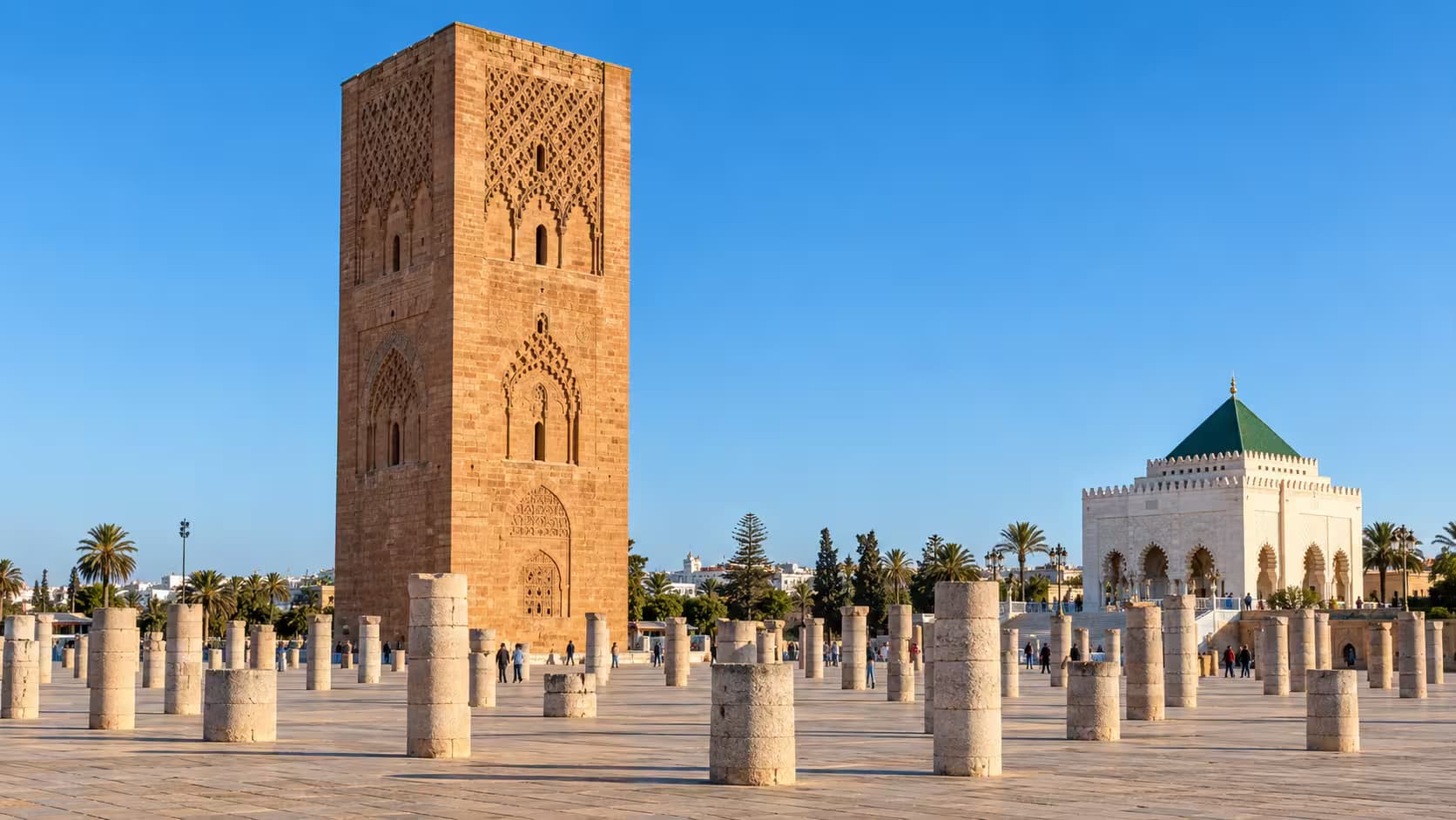Hassan Tower and the Mohammed V Mausoleum in Rabat